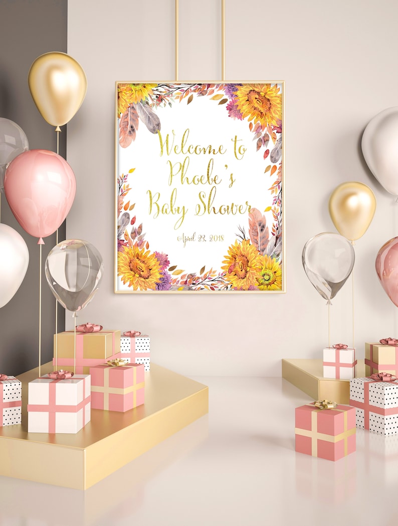 Baby Shower Decorations Girl sunflower baby decor Welcome ...