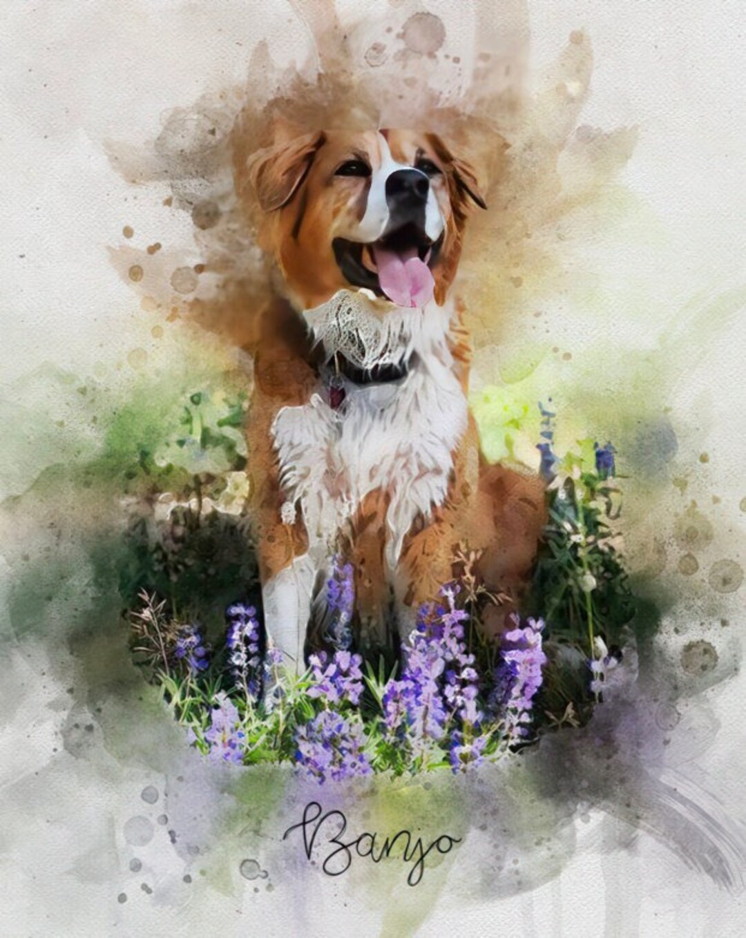 Watercolor Pet Portrait Painting Personalised Pet Portrait Pet Watercolor Pet Portrait Painting Personalised Pet Portrait Pet