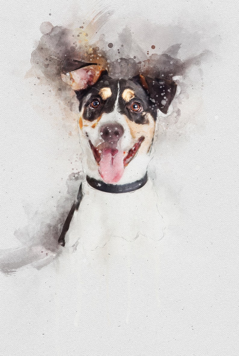 Custom Dog Portrait Watercolor,,Painting Of Dog Custom, Watercolor Dog Art, Custom Dog Painting Canvas, Custom Dog Water Color, Dog Painting image 4