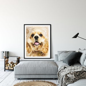 Custom Dog Portrait Watercolor,,Painting Of Dog Custom, Watercolor Dog Art, Custom Dog Painting Canvas, Custom Dog Water Color, Dog Painting image 3