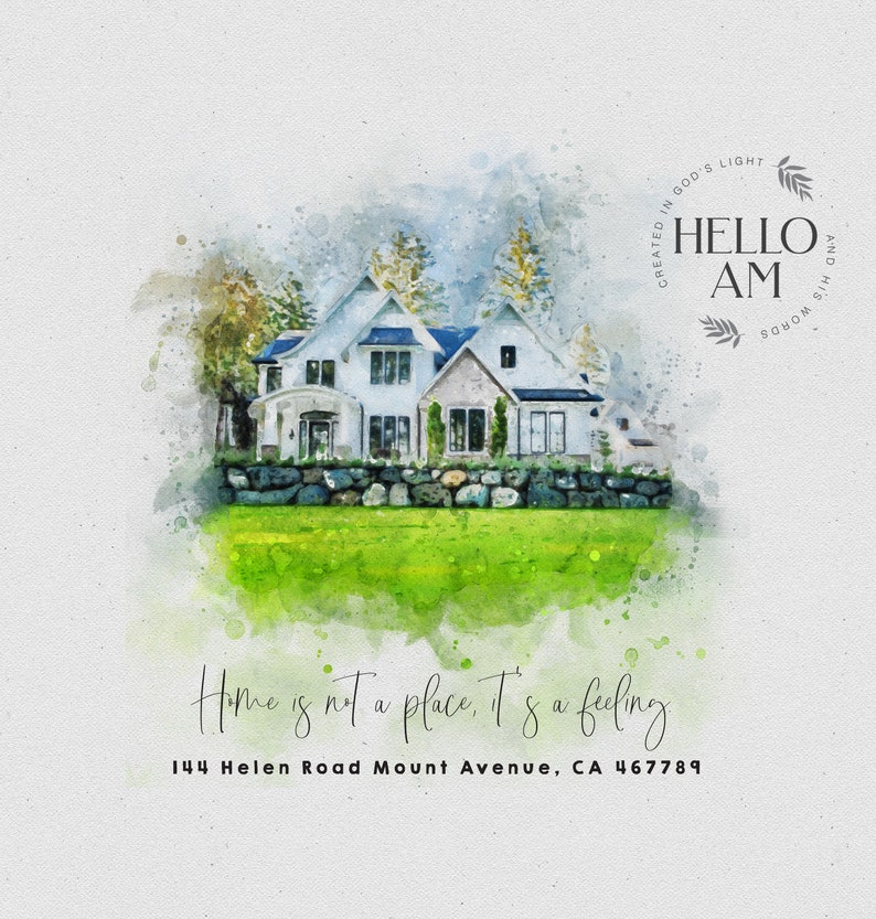 Custom House Portrait,, Housewarming Gift, First Home Gift, Home Illustration, Watercolor Home Portrait, Realtor Closing Gift, Home Art_Art image 2