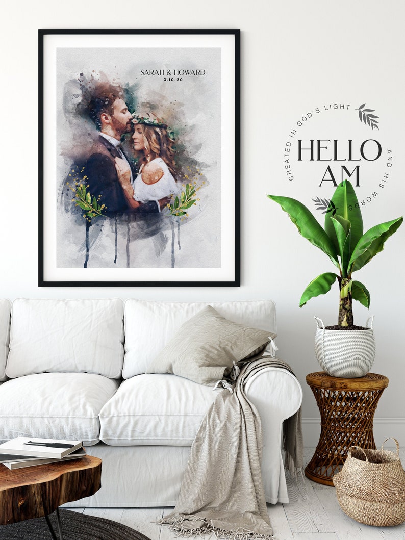 MothersDay Personalised Art From Photo,,Print Gift For Mum, Mom, Mother Portrait Family Present Children Room Decor Wall Bespoke Artwork_Art image 9