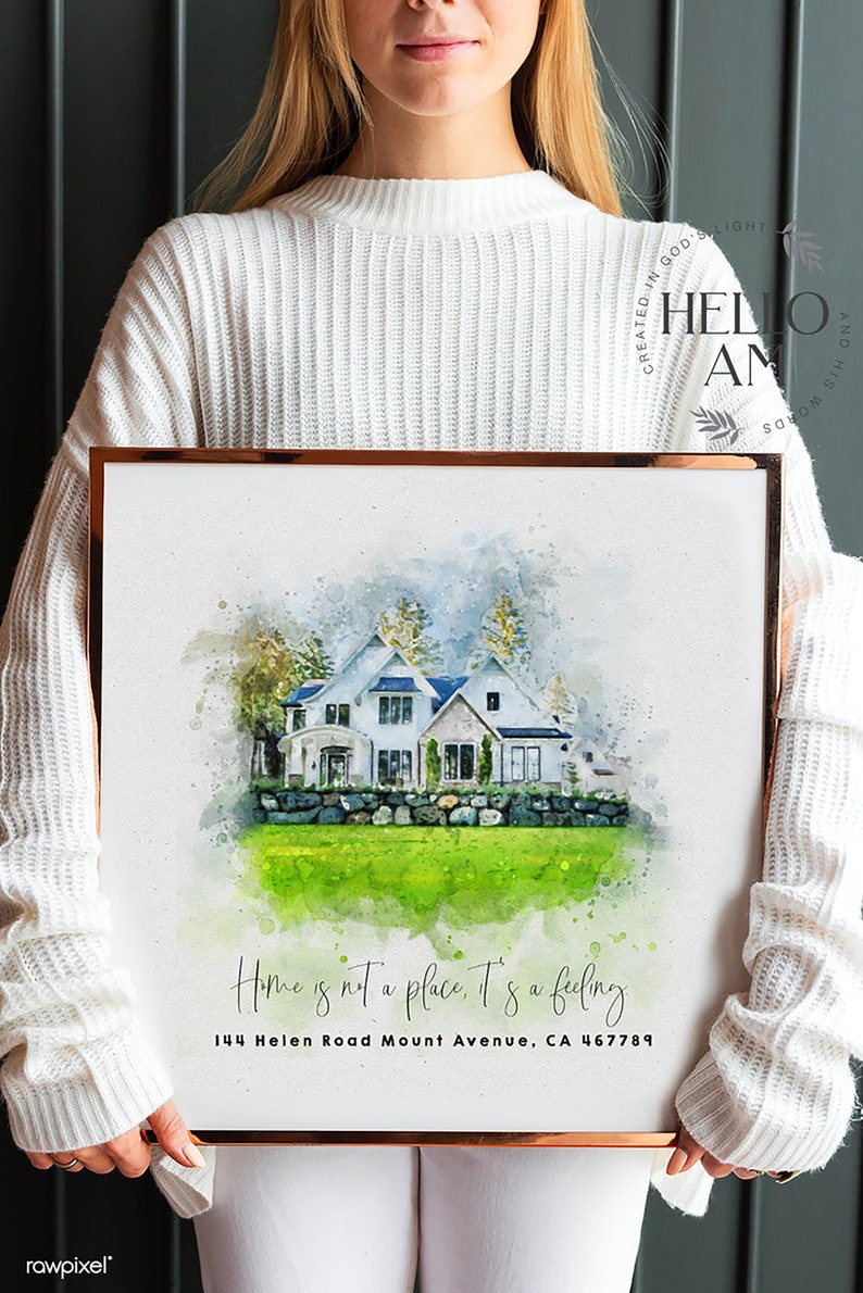 Custom House Portrait,, Housewarming Gift, First Home Gift, Home Illustration, Watercolor Home Portrait, Realtor Closing Gift, Home Art_Art image 3