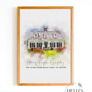 Custom House Portrait,, Housewarming Gift, First Home Gift, Home Illustration, Watercolor Home Portrait, Realtor Closing Gift, Home Art_Art image 5