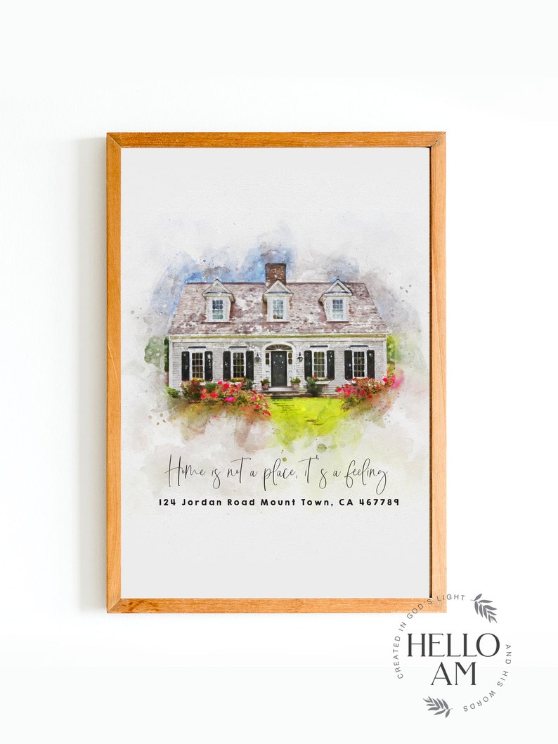 Custom House Portrait,, Housewarming Gift, First Home Gift, Home Illustration, Watercolor Home Portrait, Realtor Closing Gift, Home Art_Art image 5