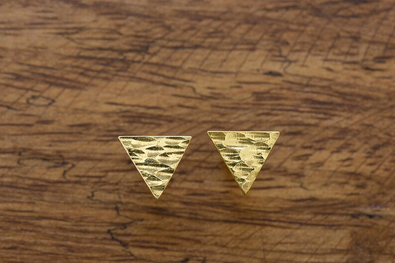 Triangle Brass Earrings image 1