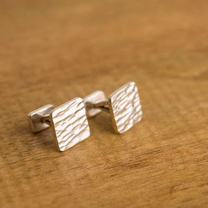 Hammered Square Cufflinks image 1