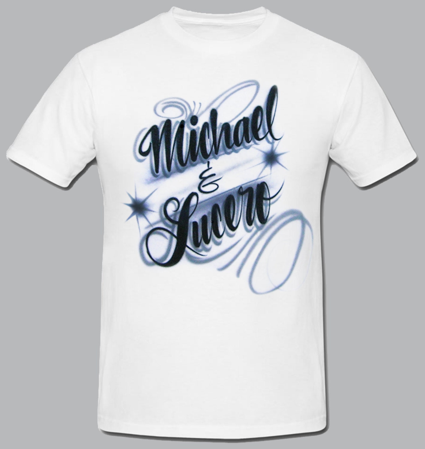 Custom Airbrush Couple Name Design Cute Couple Matching Etsy