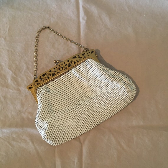 Vintage Whiting & Davis purse, Alumesh handbag wi… - image 1