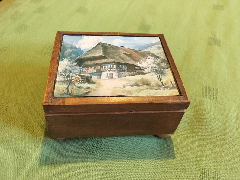 Vintage Reuge Music Box the Blue Danube Swiss Country Side Etsy
