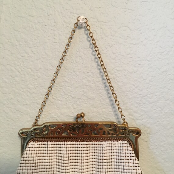 Vintage Whiting & Davis purse, Alumesh handbag wi… - image 6