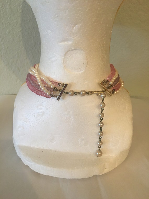 Vintage Laguna necklace, Seven strand crystal and… - image 9