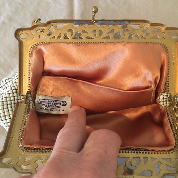 Vintage Whiting & Davis purse, Alumesh handbag wi… - image 2