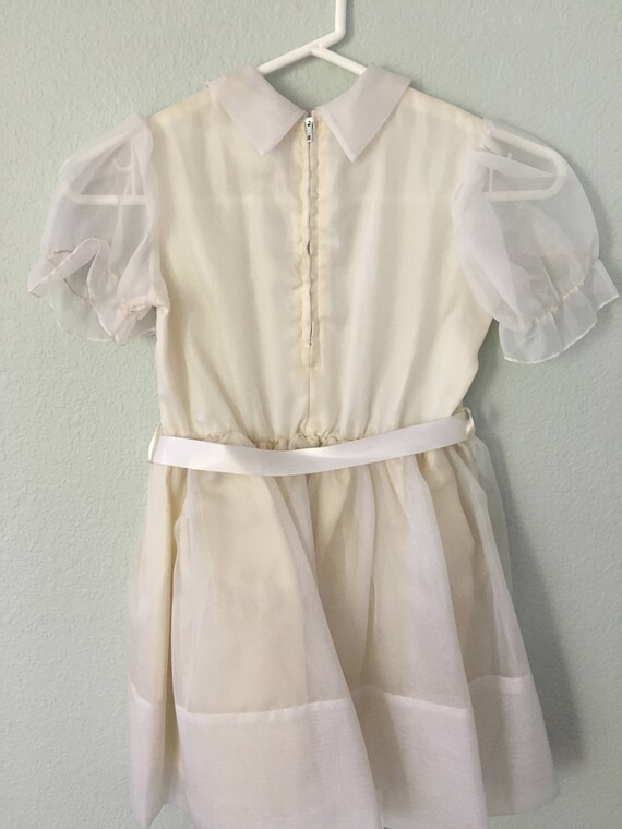 Vintage Girls White Dress,  First Communion dress… - image 4