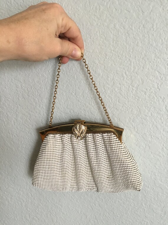 Vintage Whiting & Davis purse, Alumesh handbag wi… - image 2