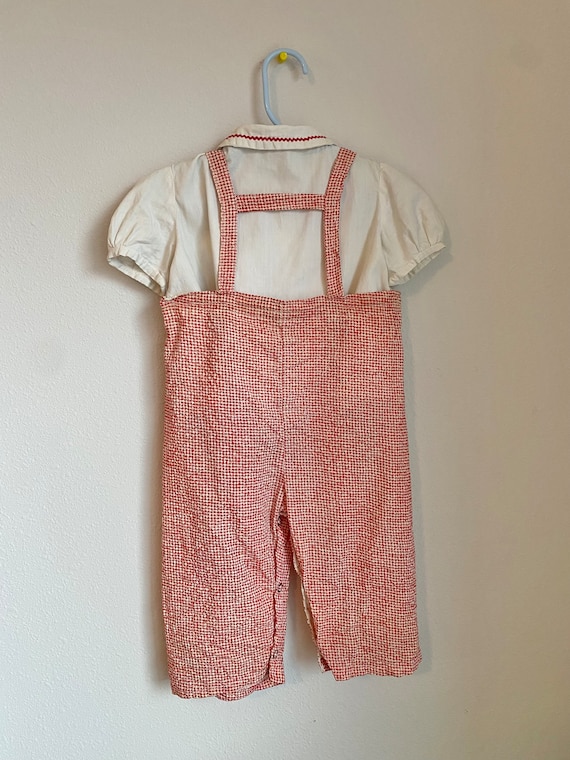 Vintage Toddler Gingham overalls and top, Toddler… - image 2