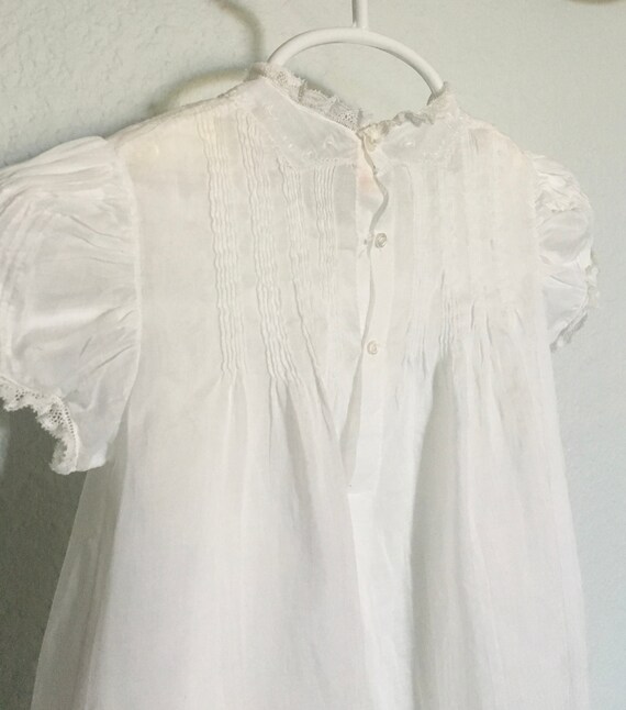 Antique Baby Baptism Gown, Vintage Two piece Embr… - image 3