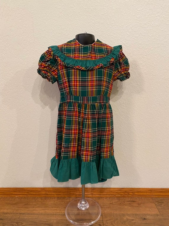 Vintage plaid girls dress, 40s/50s girls frock, re