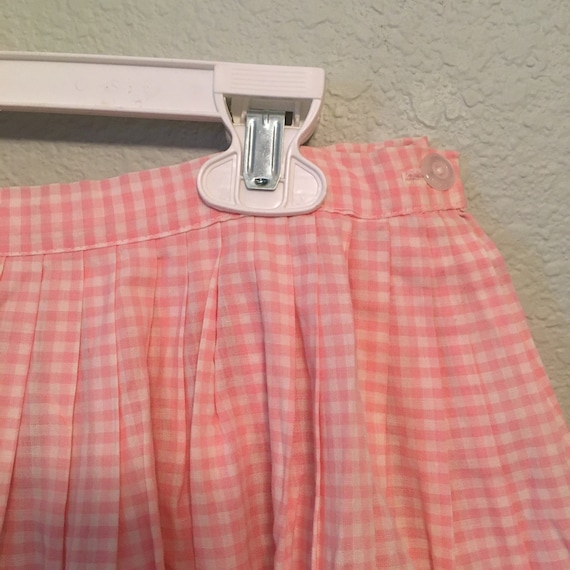 1960's Pink Gingham Circle Skirt, Vintage Square … - image 5