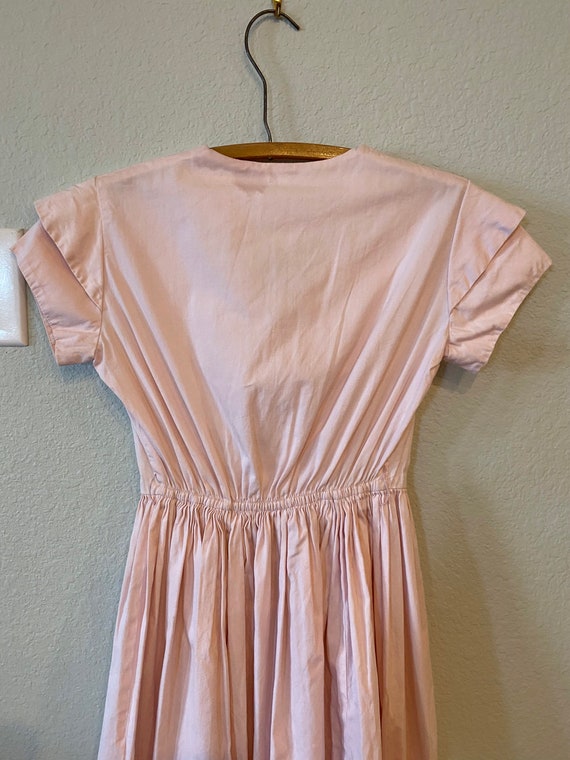 Vintage pink Day Dress, 50s cotton dress, retro w… - image 6