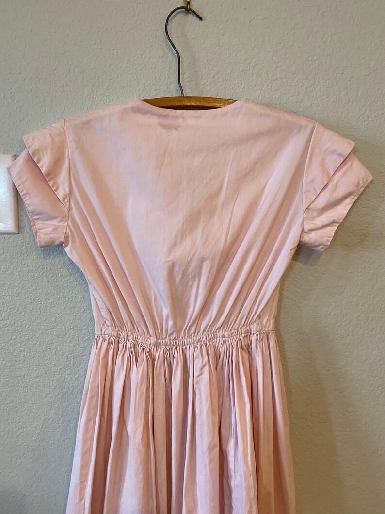 Vintage pink Day Dress, 50s cotton dress, retro womans frock, pinup dress image 6