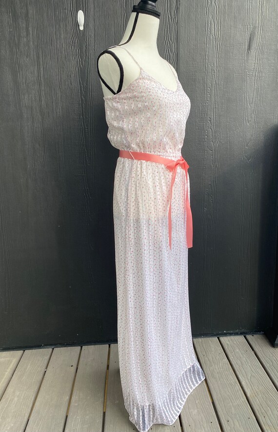 Vintage 70s early 80s maxi dress, pastel prairie … - image 3