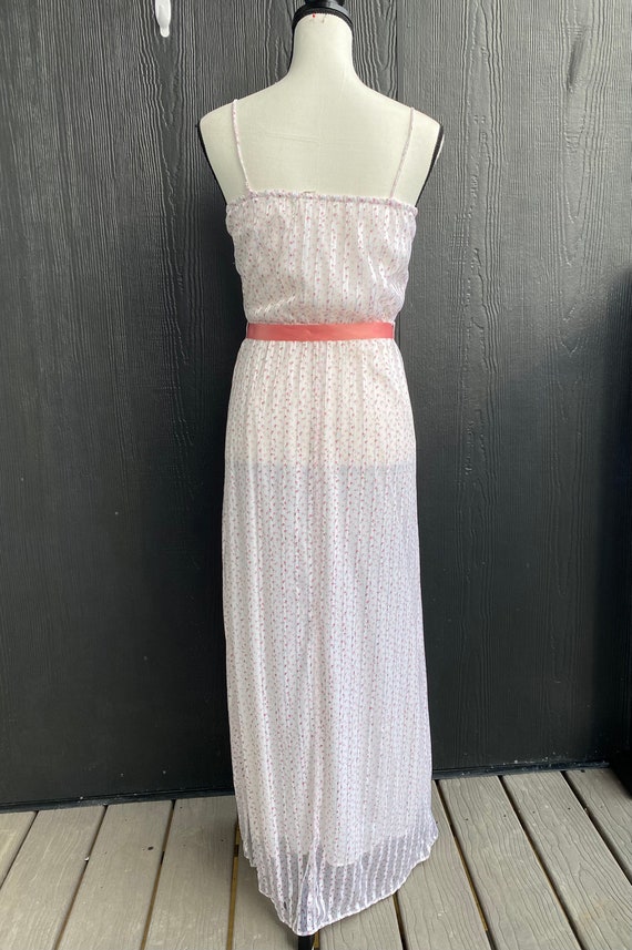 Vintage 70s early 80s maxi dress, pastel prairie … - image 4