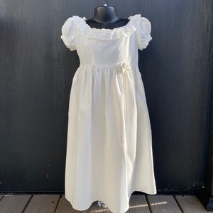 Vintage girls formal dress, long miniature bride dress, Ivory antique girls dress, flower girl dress, 40s/50s dress
