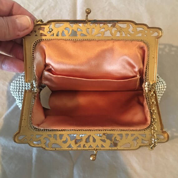 Vintage Whiting & Davis purse, Alumesh handbag wi… - image 3