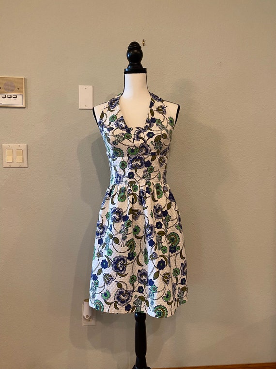 Vintage 70s Floral Halter Dress, Quilted Short Summer Dress - Etsy
