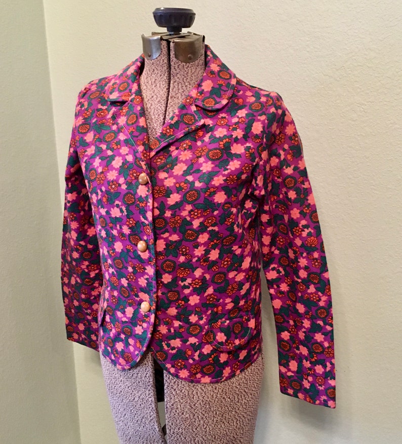 Vintage Bobbie Brooks Pantsuit 70s pants and jacket floral | Etsy