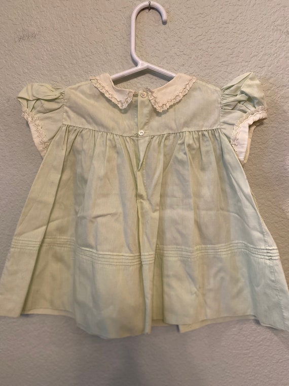 Vintage Tiny Tots Original Baby Dress, light gree… - image 5