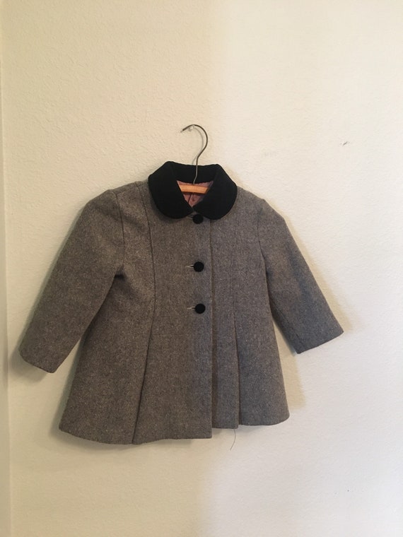 Vintage Wool Children's Coat, Tweed 50s/60s winte… - image 5