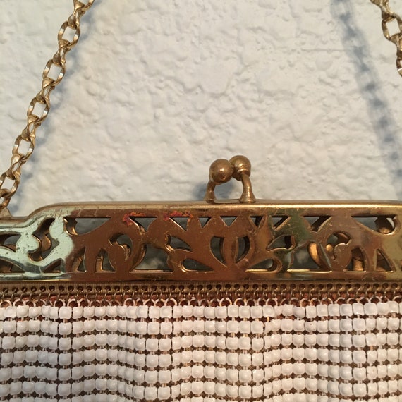 Vintage Whiting & Davis purse, Alumesh handbag wi… - image 7