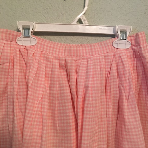1960's Pink Gingham Circle Skirt, Vintage Square … - image 3
