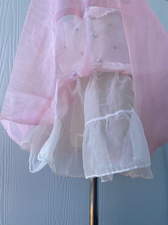 Vintage Pink Toddler Dress, 50s tulle lined baby … - image 5