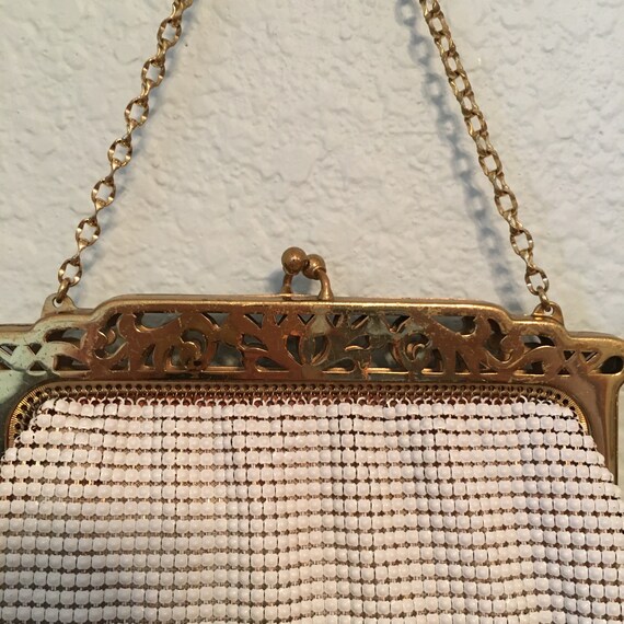 Vintage Whiting & Davis purse, Alumesh handbag wi… - image 8