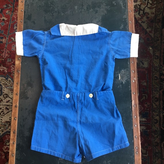 Antique Sailor Suit Toddler Romper, 30s toddler o… - image 2