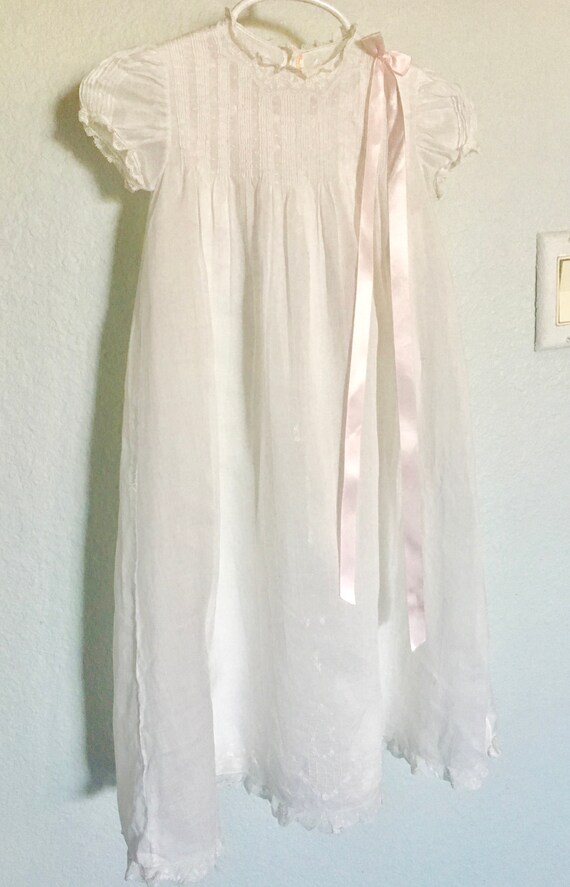 Antique Baby Baptism Gown, Vintage Two piece Embr… - image 7