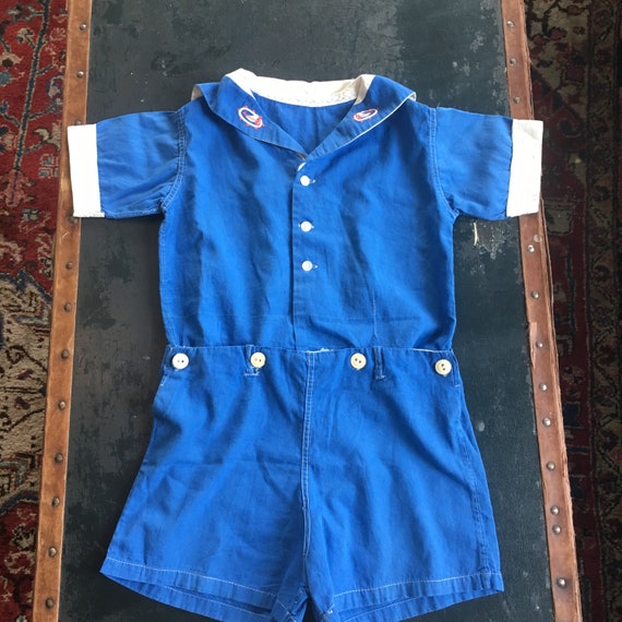 Antique Sailor Suit Toddler Romper, 30s toddler ou