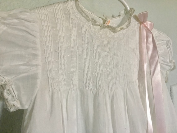 Antique Baby Baptism Gown, Vintage Two piece Embr… - image 2