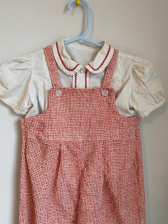 Vintage Toddler Gingham overalls and top, Toddler… - image 1