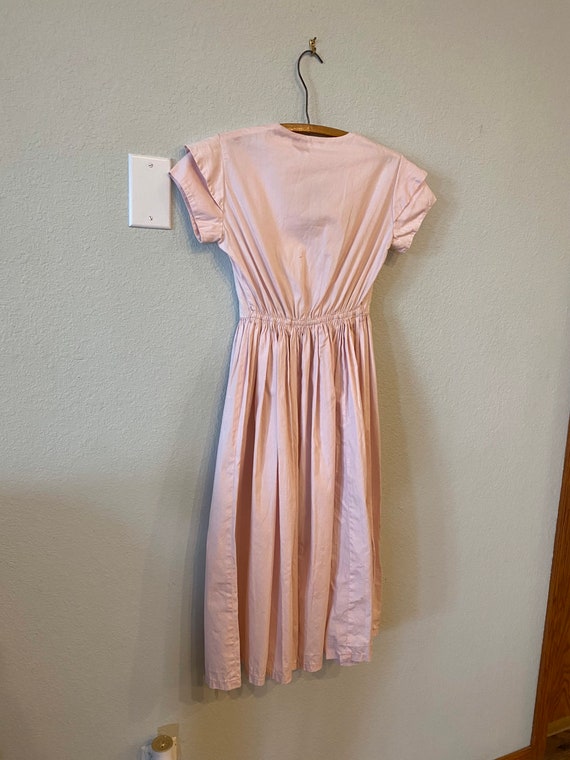 Vintage pink Day Dress, 50s cotton dress, retro w… - image 2