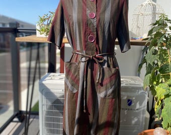 pat perkins dress designer Vintage 1950's The Done Deal Dress, Shirt Size:15.5 x 34-35 #quincey-brown-suede Vintage dress
