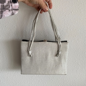 Vintage After Five Silver Purse, Purse with coin purse, silver holiday bag, evening bag, 4 strand handle