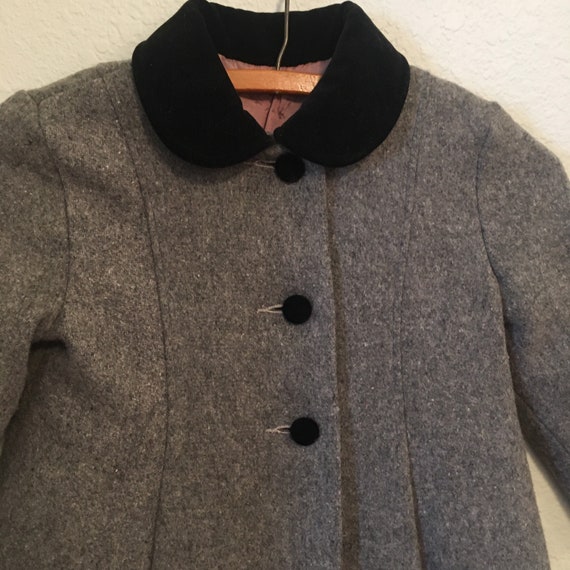 Vintage Wool Children's Coat, Tweed 50s/60s winte… - image 2