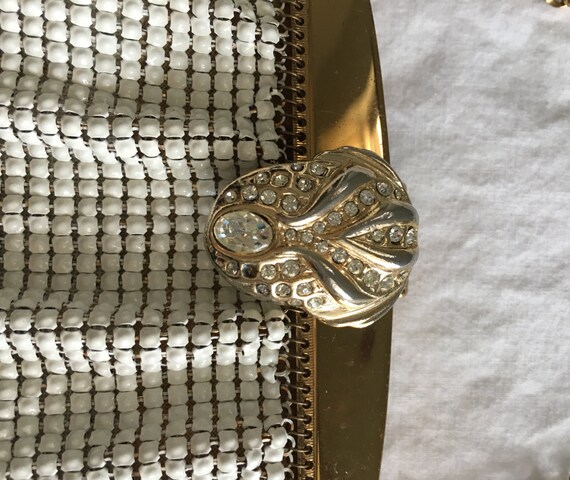 Vintage Whiting & Davis purse, Alumesh handbag wi… - image 3