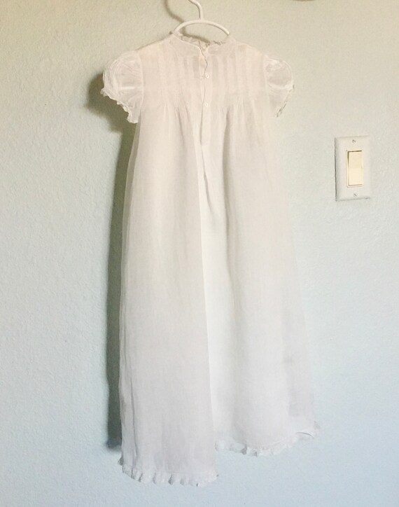 Antique Baby Baptism Gown, Vintage Two piece Embr… - image 6