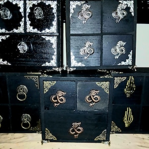Wooden Witches Chest | Witch Storage Box | Wiccan Box |  Altar Supplies | Witch Supplies | Witch Box | Witches Chest | Apothecary Box