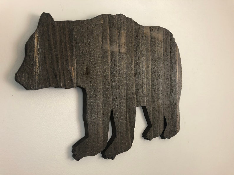 Wood Bear Decor, Wooden Bear Cutout, Rustic Bear, Farmhouse Bear, Smokey Mountain Bear, Wooden Bear, Mama Bear Sign, Baby Bear Cutout image 6